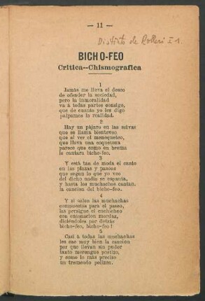 Bicho-feo : Crítica-Chismográfica