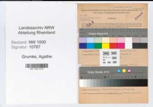 Entnazifizierung Agathe Grumke, geb. 23.08.1892 (Postobersekretaerin)