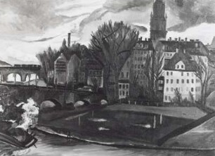 Neustädter Ufer : Neustädter Ufer. Öl/Leinwand; 70,5 x 95 cm. 1930
