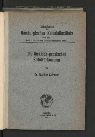 Die türkisch-persischen Erdölvorkommen
