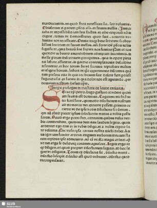 Incipit prologus in tractatu de laude caritatis.