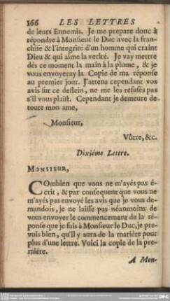 Dixième Lettre