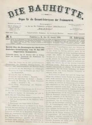 No. 4. Frankfurt a. M., den 25. Januar 1908. 51. Jahrgang.