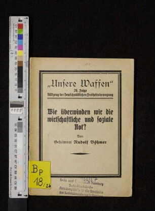 Wie überwinden wir die wirtschaftliche und soziale Not?
