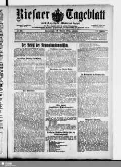 Riesaer Tageblatt und Anzeiger : (Elbeblatt und Anzeiger) : amtliche Bekanntmachungen für die Stadt und den Landkreis Riesa