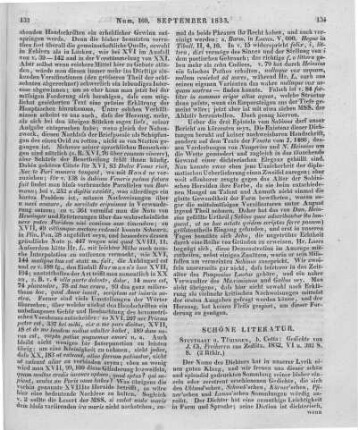 Zedlitz, J. C. v.: Gedichte. Stuttgart, Tübingen: Cotta 1832