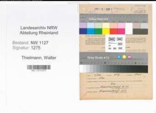 Entnazifizierung Walter Thielmann , geb. 26.10.1905 (Reichsbahnassistent)