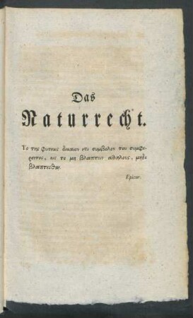 Das Naturrecht