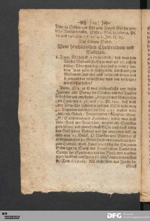 Das siebende Stück. Vom heuchlerischen Christenthum und Babylon.