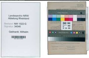 Entnazifizierung Wilhelm Gebhardt , geb. 24.01.1883 (Tischler)