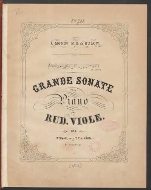 Grande Sonate Pour Piano : Op. 1