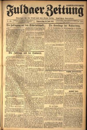 Ausgabe vom Donnerstag, den 16. Juli 1925.