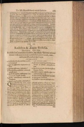 Tit. XX. De Reditibus & Aeratio Ecclesiae