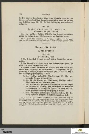 Neunter Abschnitt: Ortspolizei