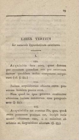 Liber Tertius. Ius naturale hypotheticum continens