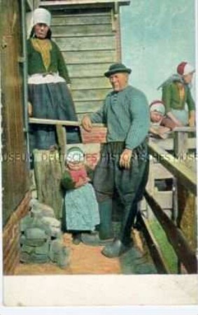 Familie von der niederländischen Insel Marken in Volkstracht