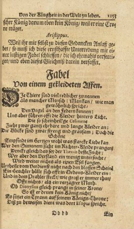 Fabel Von einem gekleideten Affen.