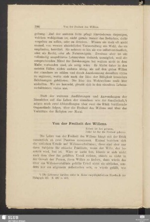 Von der Freiheit des Willens
