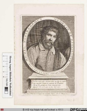 Bildnis Michael Nostradamus (eig. Michel de Notredame)