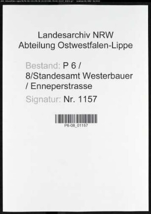 Sterberegister Standesamt Hagen-Westerbauer