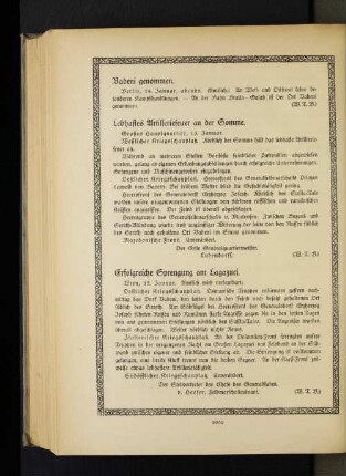 Lebhaftes Artilleriefeuer an der Somme.