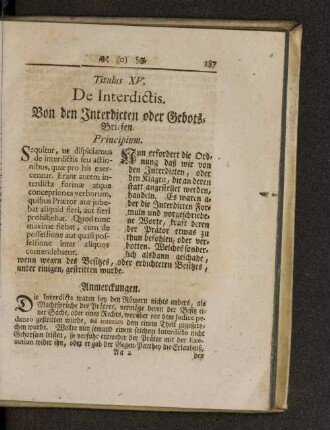 Titulus XV. De interdictis.