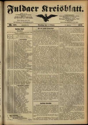 Ausgabe vom Dienstag, den 05. Oktober 1909.