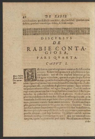 Discursus De Rabie Contagiosa. Pars Quarta.