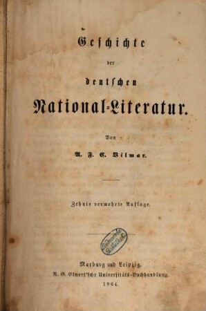 Geschichte der deutschen Nationalliteratur. 1