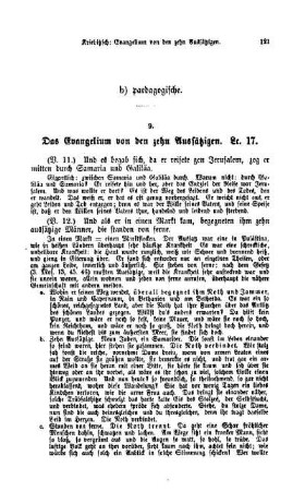 Das Evangelium von den zehn Aussätzigen. Lc. 17.