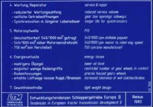 Entwicklungstendenzen Schleppergetriebe Europa II; Tendencies in European tractor transmission development II