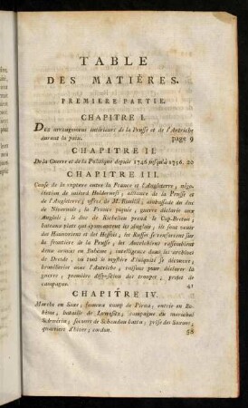 Table des Matières.