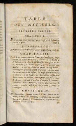 Table des Matières.