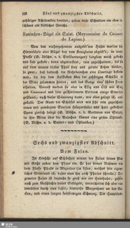 Sechs und zwanzigster Abschnitt. Vom Fasan