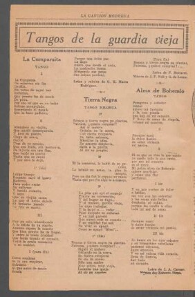 Alma de bohemio : Tango