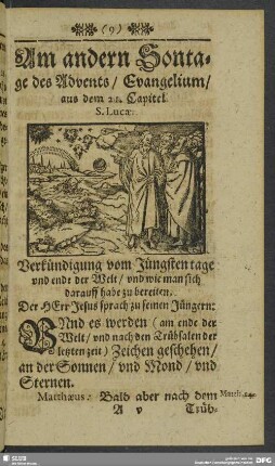 Am andern Sontage des Advents, Evangelium, aus dem 21. Capitel S. Lucae