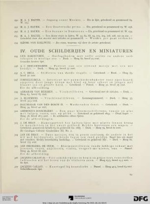 IV. Oude schilderijen en miniaturen (Nr. 295-383)