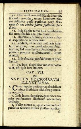 Cap. VII. De nuptiis personarum illustrium.