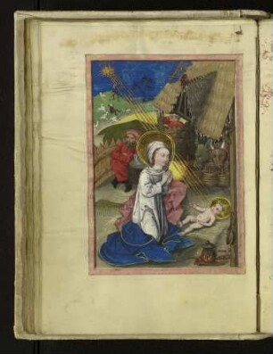 Miniatur: Anbetung des Kindes durch Maria