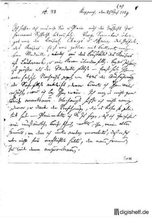 93: Brief von Friedrich Gottlieb Klopstock an Anna Maria (die Mutter) Klopstock