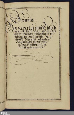 Formülar Undt Repertorium Etzlicher vnderschiedenen Notel