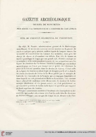 Tête du fronton occidental du Parthénon