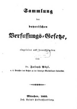 Sammlung der bayerischen Verfassungsgesetze