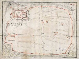 Plan de Cinq Eglizes avec son Chateau (Fünfkirchen, ung. Pécs)