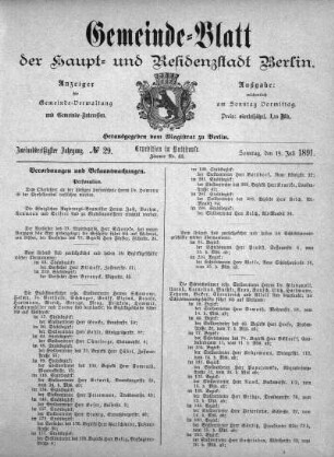 1891,29: No. 29, 19. Juli 1891