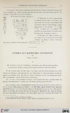 25: Studien zur koptischen Litteratur, [3]