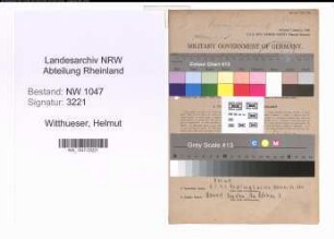 Entnazifizierung Helmut Witthueser , geb. 09.07.1914 (Angestellter)
