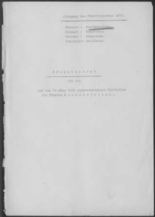 Kocherstetten mit Vogelsberg, Mäusdorf und Kügelhof: Pfarrbericht 1935