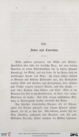 XXI. Aetna und Taormina