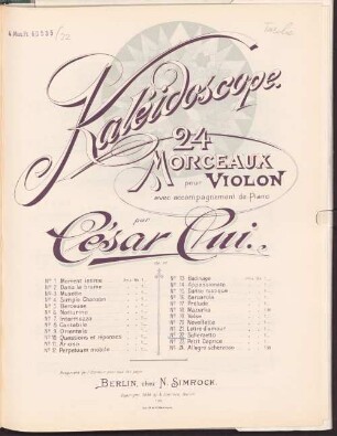 Kaléidoscope : 24 morceaux pour violon avec accompagnement de piano : op. 50. No. 22, Scherzetto